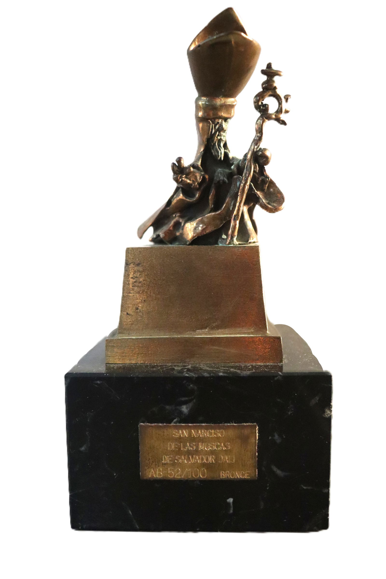 Salvador Dalí, San Narciso de las Moscas, Surrealist Sculpture, Bronze, Limited Edition AB-52/100, (1 of 5)