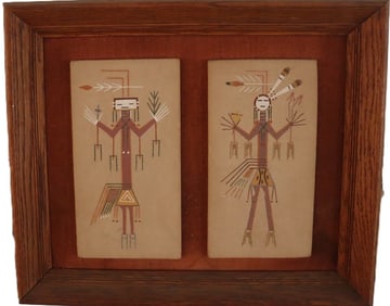 c. 1970, Navajo Sand Painting, Original, Native American, Tribal Art, Decorative