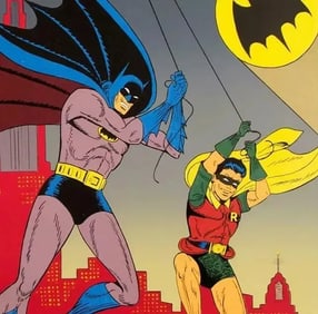 Bob Kane, 1989, Signed, Batman and Robin, Lithograph, L.E. 241/300, American Modern, Fine Art Collec