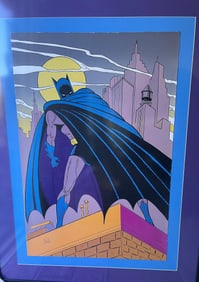 Bob Kane, 1989, Signed, Batman Over Gotham, Lithograph, L.E. 194/300, American Modern