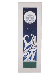 Maynard Johnny Jr, 2006, Signed, Wolf Howls to the Moon, Serigraph, L.E. 61/100, Native