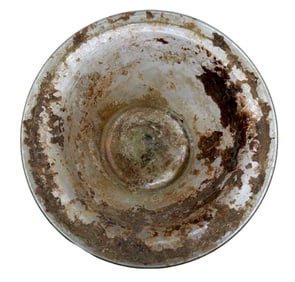 Roman Glass Dish - Yellow / Green