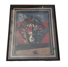 Jose Ortega - Abstract Art Piece - Red / Black / Gray