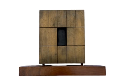 Bronze Art Piece with Wood Base