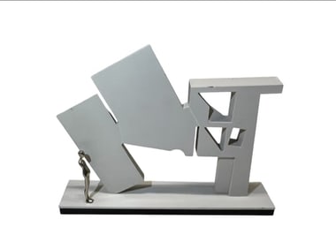 Ernest Trova, Patinated Bronze and Silverplate Sculpture, Stamped, Numbered 72/99 & Dated 1987