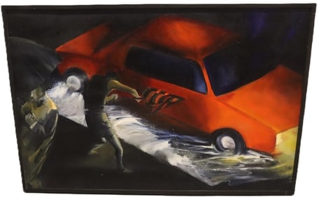 Kharlene Boxenbaum, Storm, Oil On Canvas, Titled, Signed & Dated 1988 In Verso