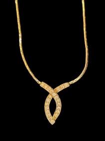 14k Gold Diamond signed Italy IMD