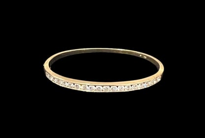 18k Gold 20 Diamonds Bangle Bracelet