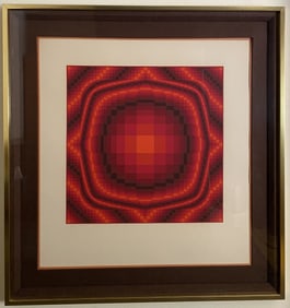 Victor Vasarely - Rell 1965 (Neon Light) - Lithograph