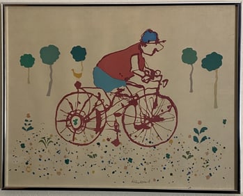Robert Weil - Biker (My Bird, My Bike) - Signed Serigraph