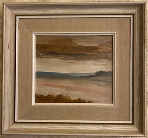 Bente Berg - Beach Scene - Framed Oil Painting