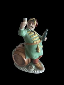 Herend Hungary Tokaj Wine Crushing Noble Hungarian Soldier - Handpainted Porcelain Signed 5449
