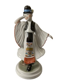 Herend Hungary Folk Dancer Boy - Handpainted Porcelain Signed 5467