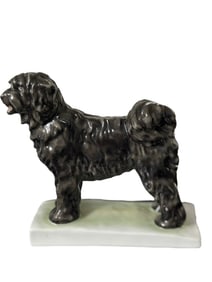 Herend Hungary Puli Sheepdog - Handpainted Porcelain Signed 5318