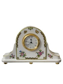 Herend Hungary Queen Victoria Mantle Clock - Handpainted Porcelain Signed 8086