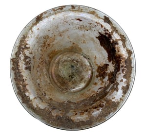 Roman Glass Dish - Yellow / Green