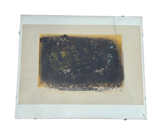Hans Burkhardt - Dark Abstract Monoprint (1 of 2)