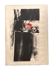 Jules Engel - Abstract Lithograph - Black w/ Red