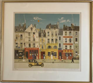 Michel Delacroix - Paris Street Scene - Lithograph