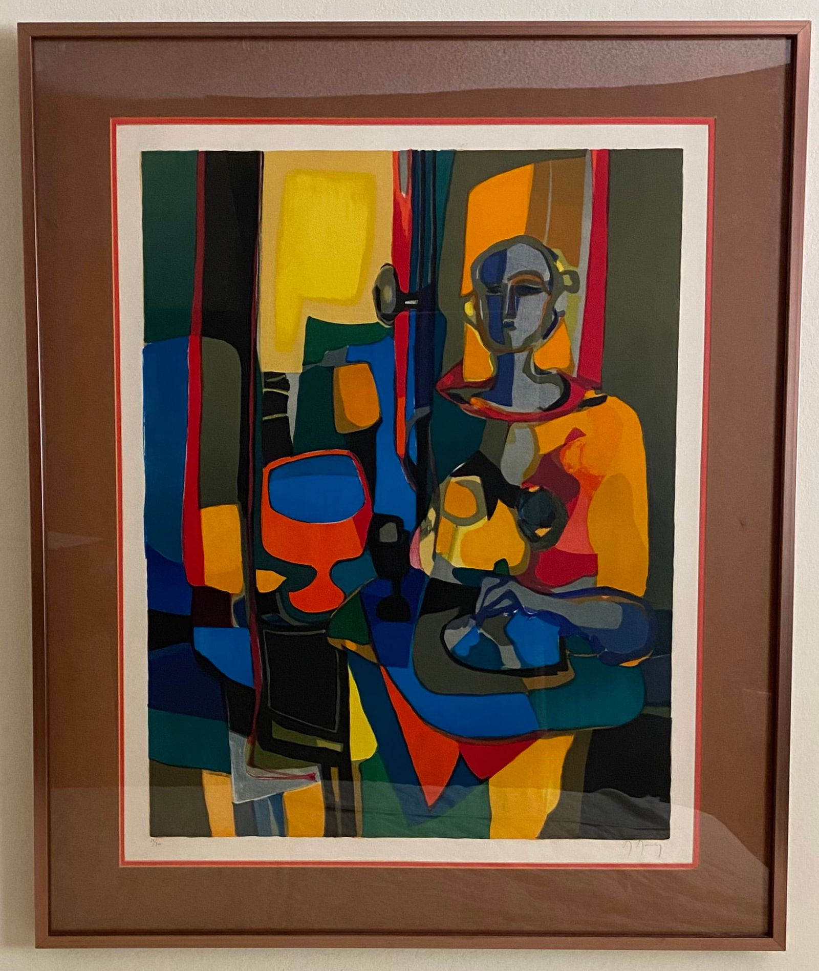Marcel Mouly - Femme (Woman w/ a Red Vase - Lithograph (1 of 2)