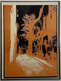 Orange Street Scene - Framed Print