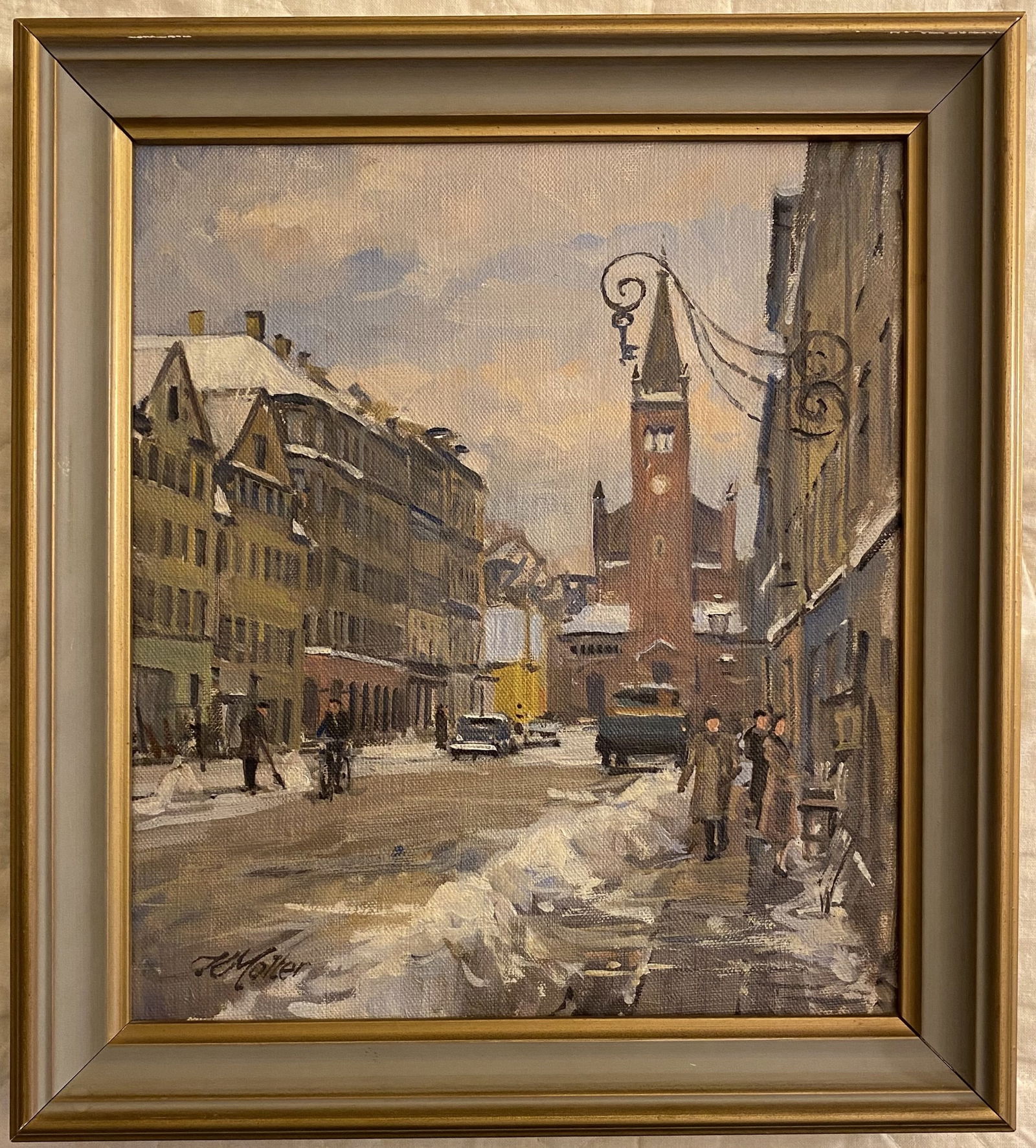 K Molter - Copenhagen Scene 1951 #2 - Oil Painting (1 of 1)