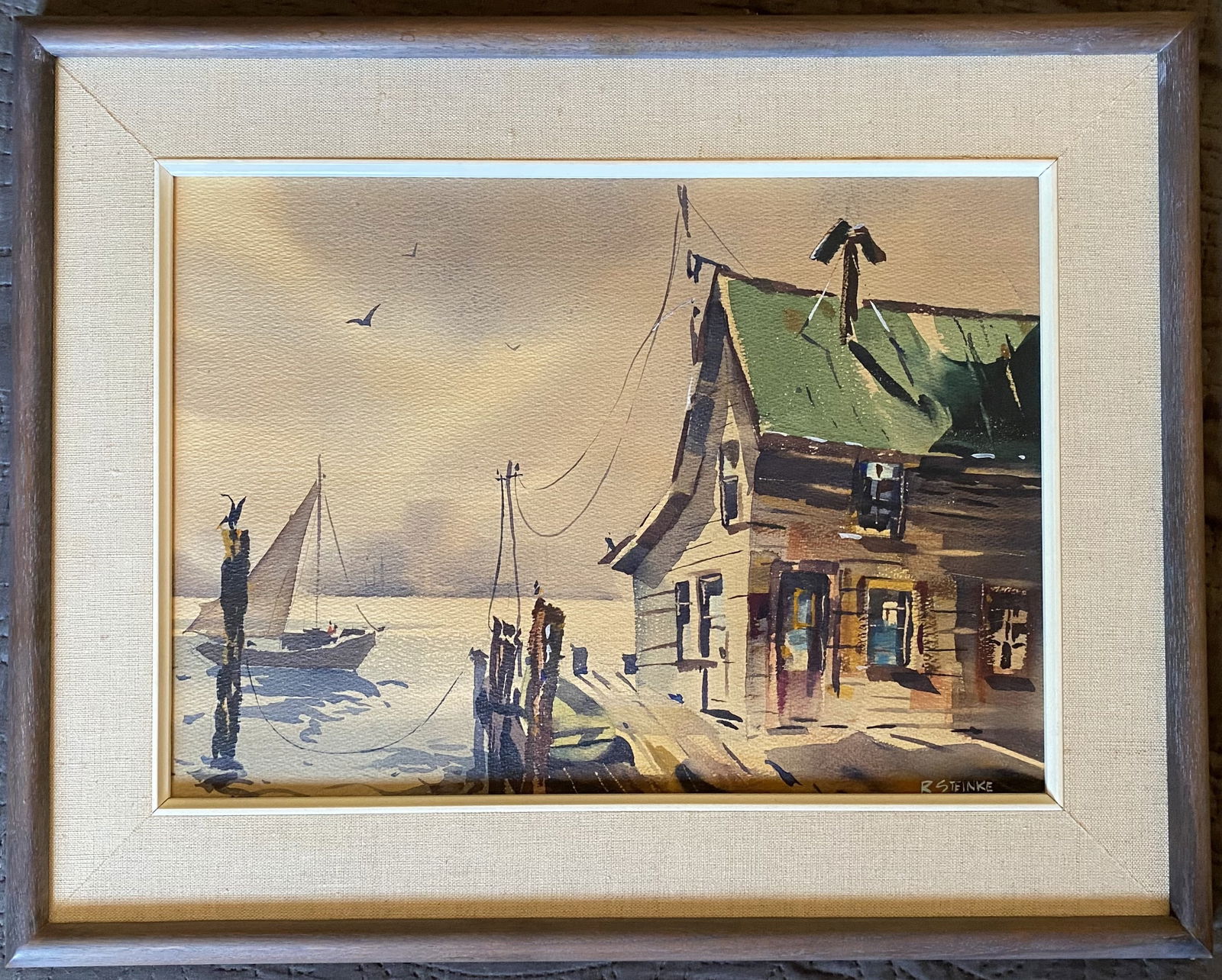 R Steinke - Harbor Scene - Oil Painting (1 of 1)