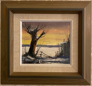 Harry Bonde Petersen - Snowy Tree - Oil Painting