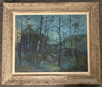 Frank Ackerman - Blue Canyon Trees - Oil Painting