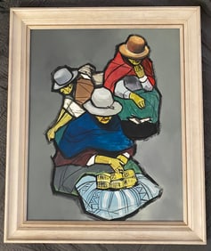 Guillermo Acevedo - Peasants 1967 - Oil Painting