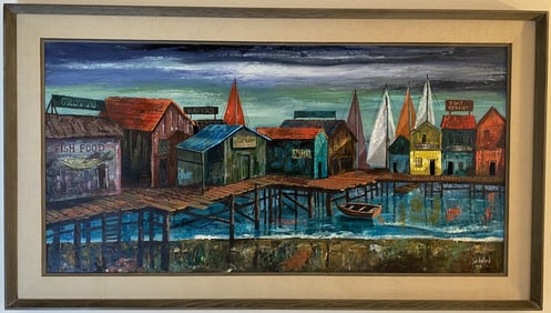 Jen Holland - Monterey Wharf - Oil Painting