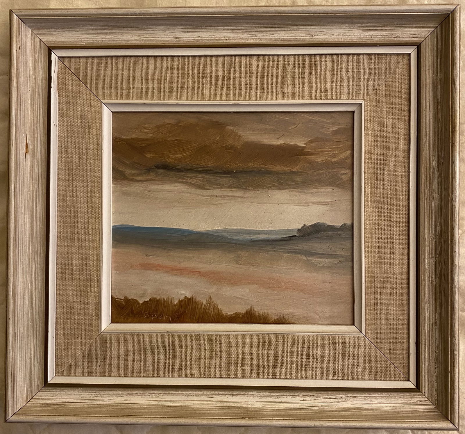 Bente Berg - Beach Scene - Framed Oil Painting: Artist: Bente Berg Title: Beach Scene Medium: Oil Painting Dimensions: Framed - 7.5H x 10W Image - 6H x 6.5W Shipping from: Newport Beach, CA
