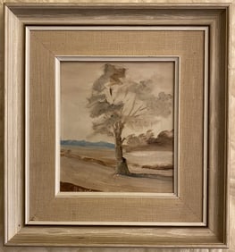 Bente Berg - Lone Tree - Framed Oil Painting
