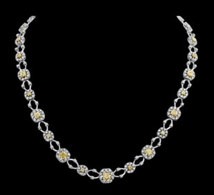 18kt White and Yellow Gold Love Necklace JB Diamonds Newport Bch,CA