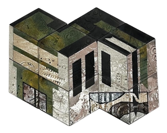 Phylis Pacin, Wall Sculpture, Raku-Fired Clay Tiles (1 of 2)