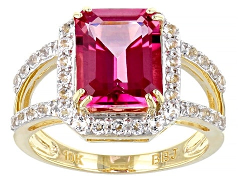 Pink Topaz 10k Yellow Gold Ring 4.04ctw (1 of 4)