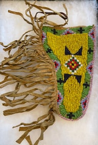 Cheyenne Beaded Sheath from the mid 1800s in Display