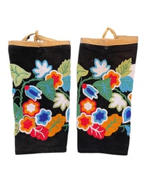 Native American Handcrafted beaded leggings in Display Case