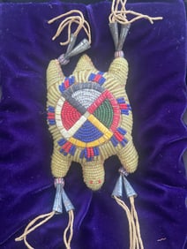 Sioux Native Beaded Turtle Amulet