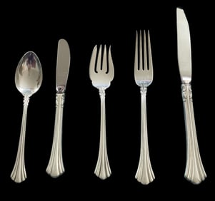 44pc Sterling Silver Reed & Barton Eighteenth Century Sterling Flatware. 44 pc