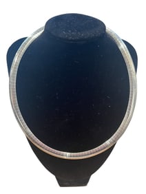 Sterling Silver 925 Italy  Omega Necklace  8 inch