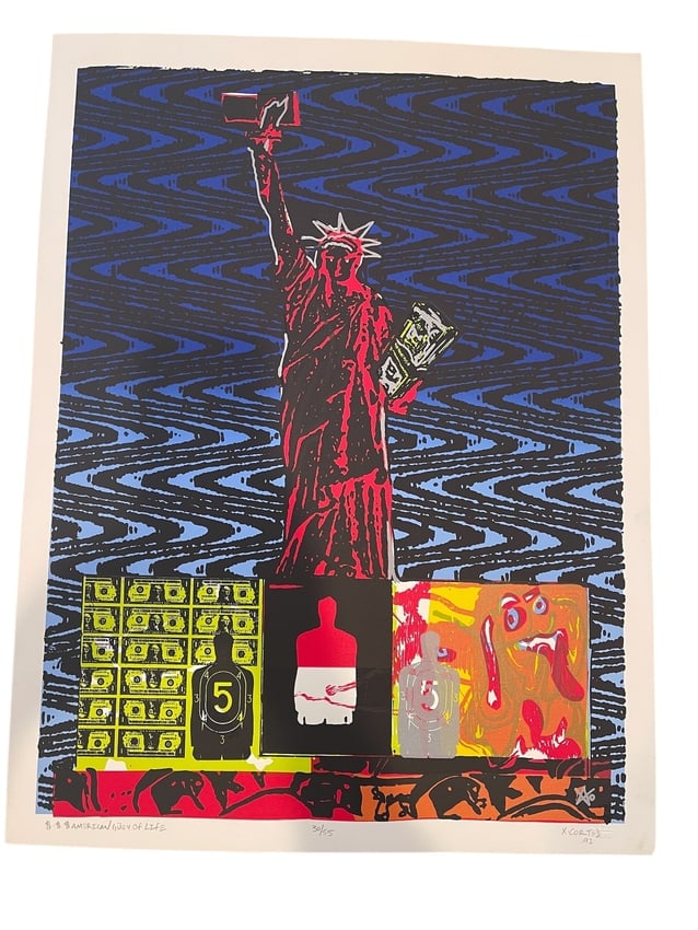 $$$ American Güey of Life by the artist Xavier Cázares Cortéz, created in 1992. (1 of 3)