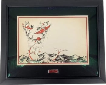 Dr Seuss Dilemma Fish Hand Pulled Serigraph On Paper 2010 With COA Limited Edition 123/295