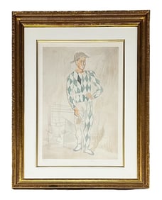 Pablo Picasso, Arlequin en Pied, Lithograph, Signed "Collection Marina Picasso, Numbered 305/500