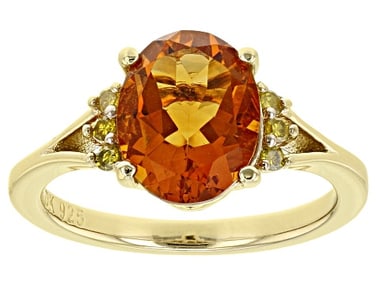 Orange Madeira Citrine 18K Yellow Gold Over Sterling Silver Ring 2.23ctw
