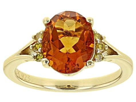 Orange Madeira Citrine 18K Yellow Gold Over Sterling Silver Ring 2.23ctw (1 of 4)
