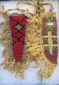 Native American Knife Sheaths Handmade in Display