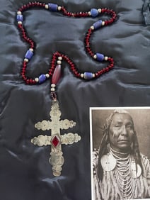 Native American Gorget Patriarchal Cross Beaded