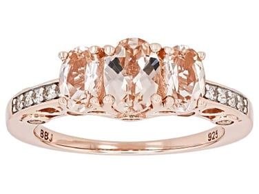 Ring Peach Morganite 14k Rose Gold Sterling Silver Ring 1.68ctw