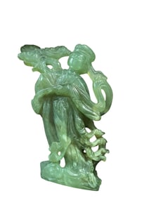 Carved Jade Quan Yin Sculpture Figure